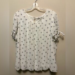 BLOUSOLOGY White Chiffon Top With Bows Top